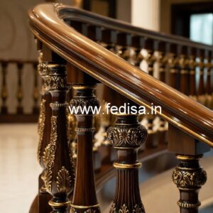 Elegant Brass Wood Railings for Staircase No-2253