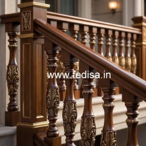 Stylish Brass Wood Staircase Side Railings No-2258