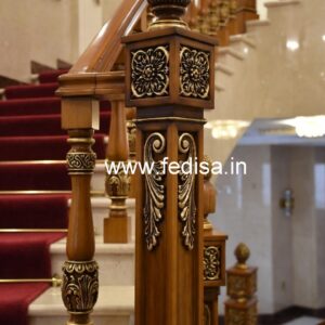 Modern Brass Wood Railings for Interior Staircase No-2271