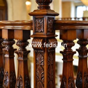 Premium Brass Wood Balcony Fence Inspiration No-2273