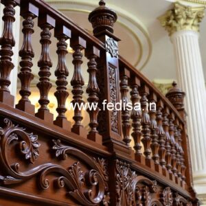 Luxury Brass Wood Staircase Design Collection No-2274
