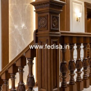 Stylish Brass Wood Staircase Decor Inspiration No-2280