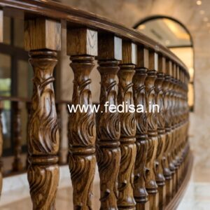 Modern Brass Wood Handrails for Stylish Homes No-2282