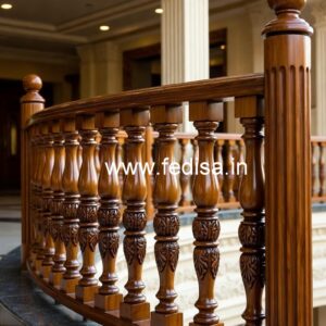 Decorative Brass Wood Staircase Collection for Villas No-2284
