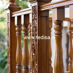 Premium Brass Wood Balcony Safety Fence Ideas No-2293