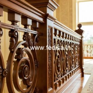 Premium Brass Wood Balcony Fence Trends No-2306