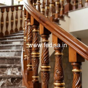 Luxury Brass Wood Railings for Rich Homes No-2316