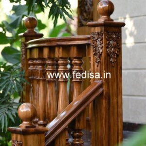 Decorative Brass Wood Balcony Safety Railings No-2317