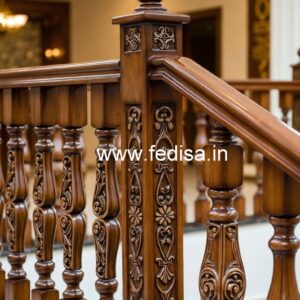 Stylish Brass Wood Handrails with Luxury Finish No-2319