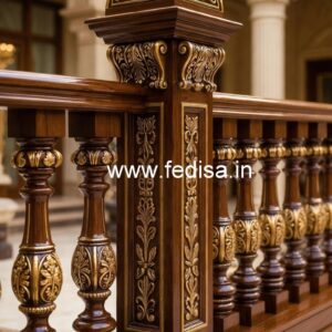 Elegant Brass Wood Balcony Collection for Interiors No-2320