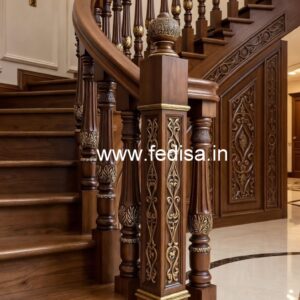 Modern Brass Wood Balcony Railings with Elegant Style No-2324
