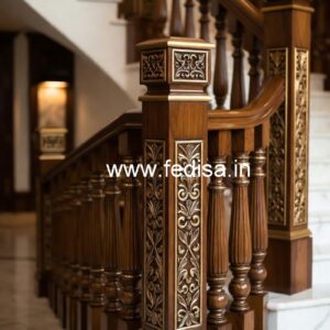 Decorative Brass Wood Railings for Contemporary Homes No-2328