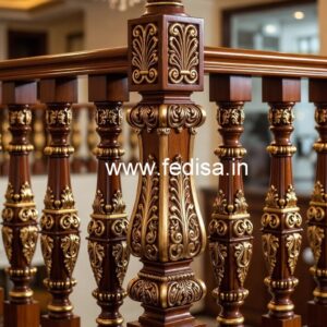 Modern Brass Wood Handrail Design Trends No-2330