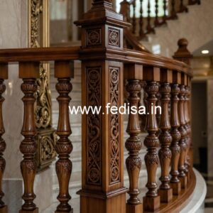 Stylish Brass Wood Balcony Safety Fence Collection No-2331