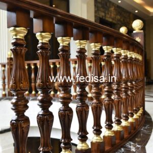 Elegant Brass Wood Balcony Fence Inspiration No-2338