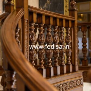 Modern Brass Wood Balcony Decor with LED Lights No-2342