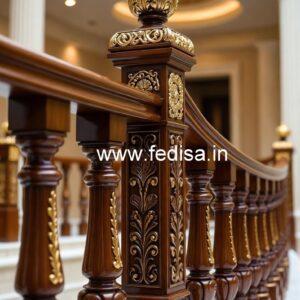 Luxury Brass Wood Balcony Railings with Modern Look No-2347