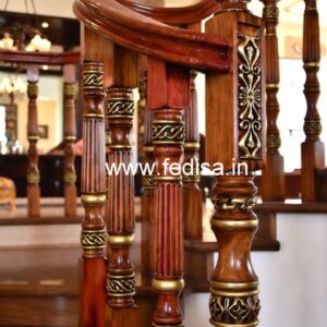 Luxury Brass Wood Handrails for Stylish Interiors No-2353
