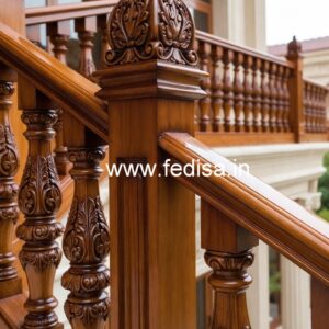 Luxury Brass Wood Railings for Contemporary Homes No-2359