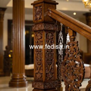 Modern Brass Wood Balcony Railings Inspiration No-2360