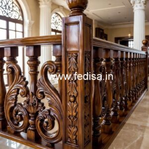 Modern Brass Wood Staircase Side Fence Inspiration No-2366