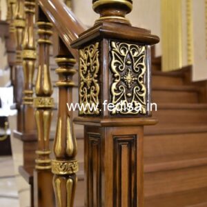 Modern Brass Wood Railings for Elegant Interiors No-2372
