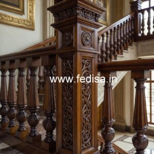 Elegant Brass Wood Balcony Safety Railings Collection No-2374