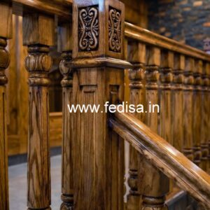 Stylish Brass Wood Staircase Decor Collection No-2379