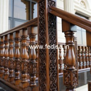 Elegant Brass Wood Staircase Handrails Collection No-2386