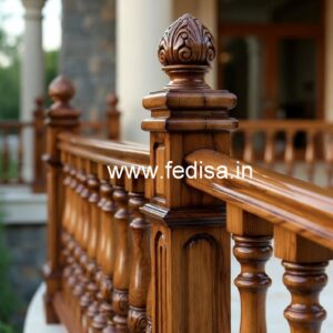 Luxury Brass Wood Railings with Contemporary Style No-2395