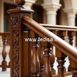 Modern Brass Wood Balcony Safety Fence Inspiration No-2396
