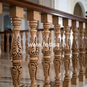 Brass Wood Railing Design for Luxury Homes No-2401