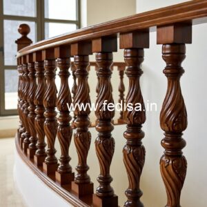 Brass Wood Handrail Design for Stairs No-2406