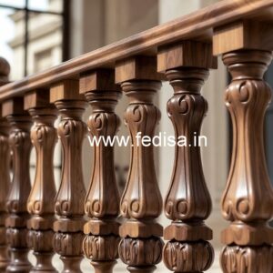 Premium Brass Wood Railing Collection No-2407