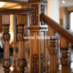 Decorative Brass Wood Railing Design No-2408