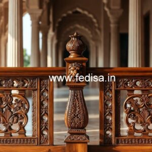 Modern Brass Wood Staircase Design No-2409