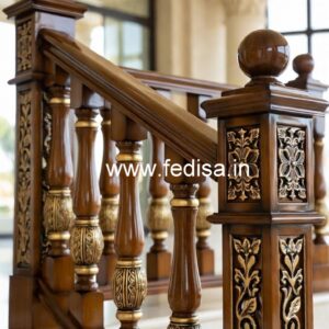 Brass Wood Railing for Duplex House No-2410