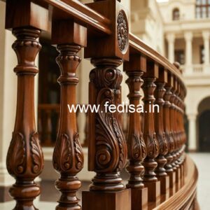 Luxury Wooden Railings with Brass Finish No-2419