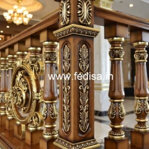 Modern Brass Wood Interior Railings No-2420