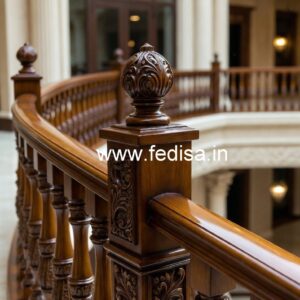 Decorative Brass and Wood Balcony Railings No-2422