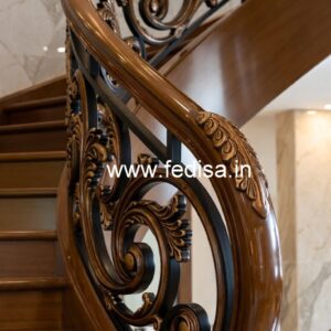 Stylish Brass Wood Railings for Villas No-2424
