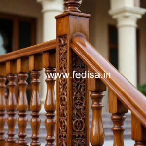 Brass Wood Stair Railings with LED Lights No-2430