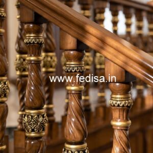 Stylish Brass Wood Staircase Banister No-2432