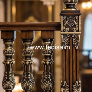 Modern Brass Wood Stair Fence Design No-2437