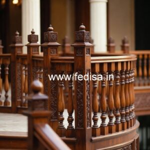 Stylish Brass Wood Balcony Railings No-2438