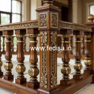Elegant Brass Wood Fence for Villas No-2452