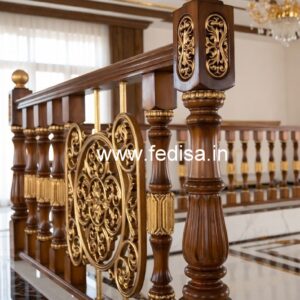 Luxury Brass Wood Staircase Fence No-2455