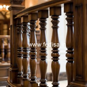 Modern Brass Wood Stair Railings with Glass No-2465