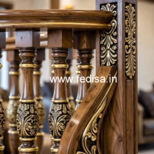Elegant Brass Wood Staircase Handrails No-2467