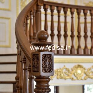 Elegant Brass Wood Handrails for Stairs No-2474